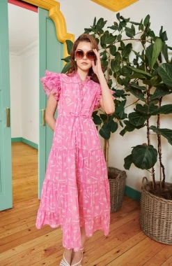 Celia B Aruna Dress Pink Clearance